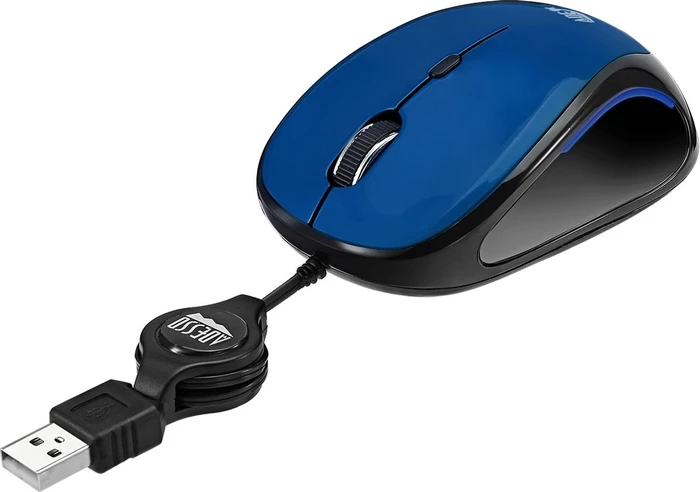 Adesso iMouse S8L Illuminated Retractable Mini Mouse blau, USB