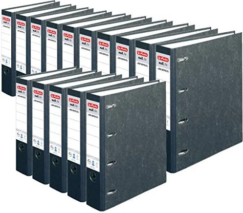 Herlitz maX.file nature A4 Doppelordner 4-Ring, 70mm, A5, quer, schwarz