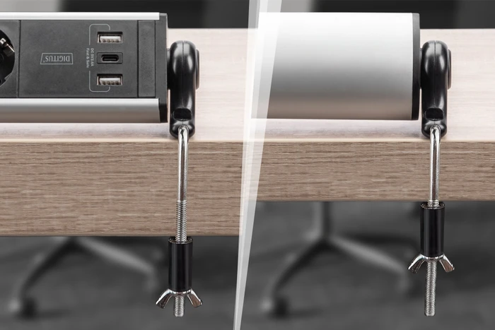 Digitus Office Tisch-Steckdosenleiste, 6-fach, 2x USB-A/1x USB-C, 1.5m