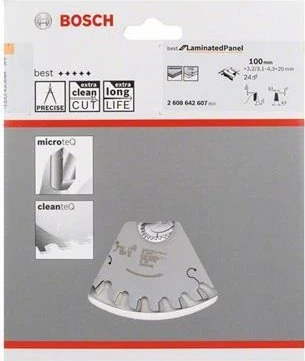 Bosch Professional Best for Laminated Panel Kreissägeblatt 24Z, 100x3.1x20mm, 1 Stück