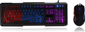 CiT WKB208 Avenger 3 Colour LED Iluminated Gaming Keyboard and Mouse, USB, UK