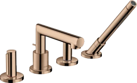 Hansgrohe Axor Uno 4-Loch Wannenrandarmatur mit Zerogriffen polished red gold