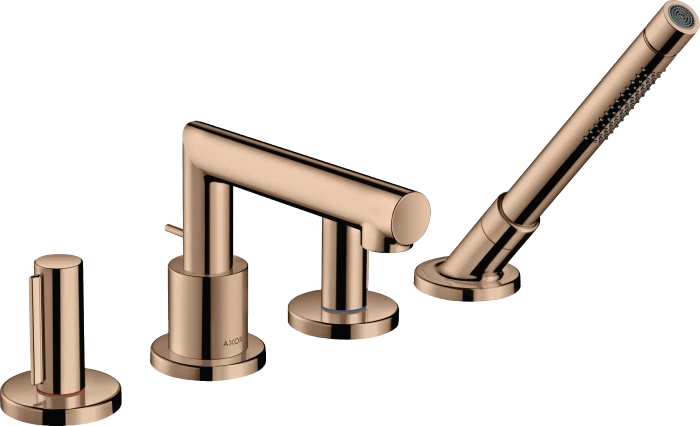 Hansgrohe Axor Uno 4-Loch Wannenrandarmatur mit Zerogriffen polished red gold