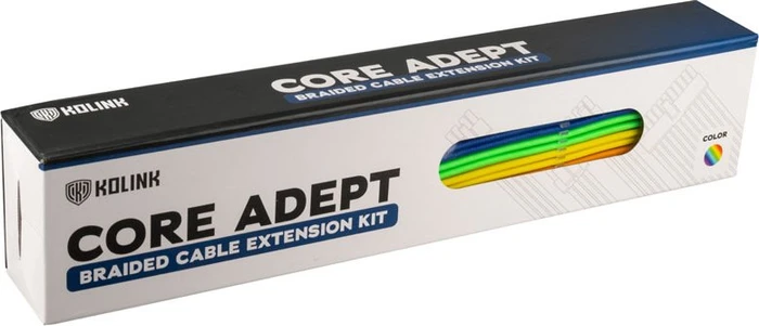 Kolink Core Adept Braided Cable Extension Kit, Rainbow