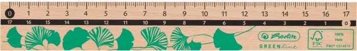 Herlitz GREENline Lineal 17cm, beidseitig bedruckt, braun (50033614) – Bild 2 von 3