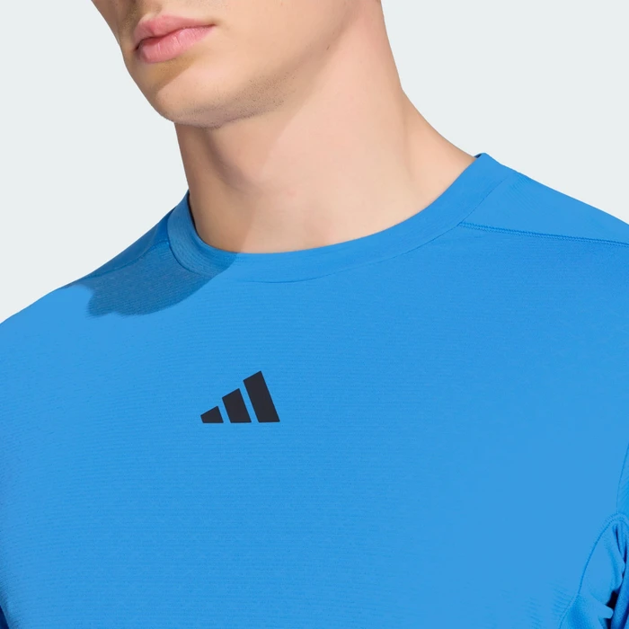adidas D4T Primelift 3-Streifen Funktionsshirt kurzarm ray blue (Herren)