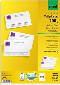 Sigel Visitenkarten Universalpapier hochweiß, A4, 200g/m², 75 Blatt