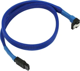 Nanoxia SATA 6Gb/s Kabel blau 0.45m gewinkelt mit Arretierung