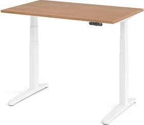 Hammerbacher Ergonomic Aktiv XBHM12 elektrisch höhenverstellbarer Sitz-Steh-Schreibtisch 120x80cm Nussbaum/weiß