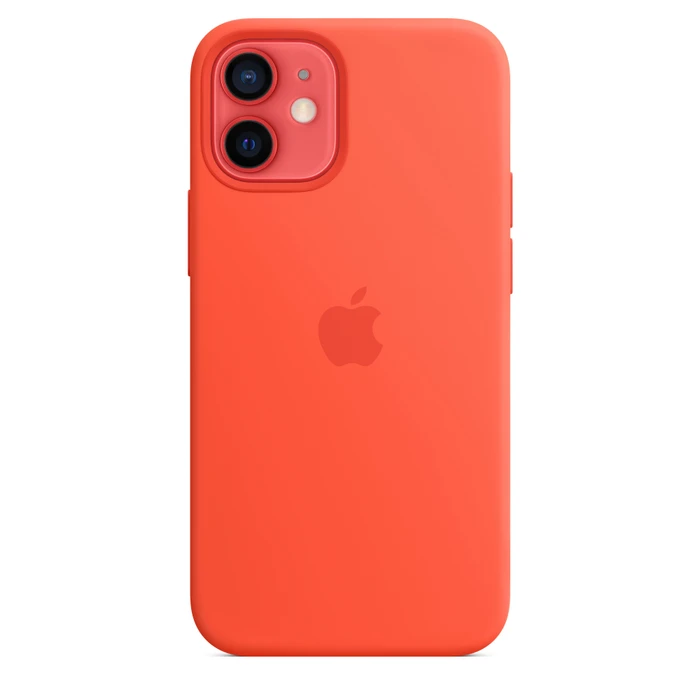 Apple Silikon Case mit MagSafe für iPhone 12 Mini leuchtorange