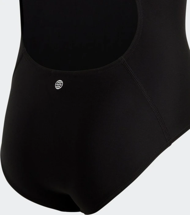 adidas Solid Small Logo Badeanzug schwarz/weiß (Junior)
