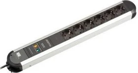 Bachmann Primo, 6-fach, Überspannungsschutz, Netzfilter, 1.7m, schwarz/silber