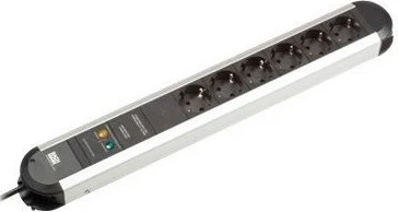 Bachmann Primo, 6-fach, Überspannungsschutz, Netzfilter, 1.7m, schwarz/silber