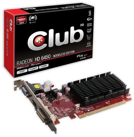 Club 3D Radeon HD 6450 Noiseless Edition, 2GB DDR3, VGA, DVI, HDMI