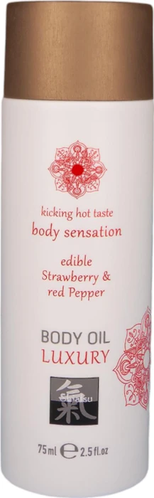 HOT Body Oil Luxury Strawberry & Red Pepper Massageöl, 75ml