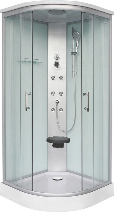 Sanotechnik Rumba Duschkabine 90x90x215cm Echtglas Klar hell chromoptik