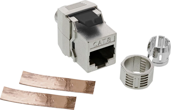 InLine Keystone Modul RJ-45 Buchse/Verlegekabel Cat8.1, SNAP-In