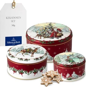 Villeroy & Boch Winter Collage Gebäckdose Aufbewahrungsbehälter-Set, 3-tlg.