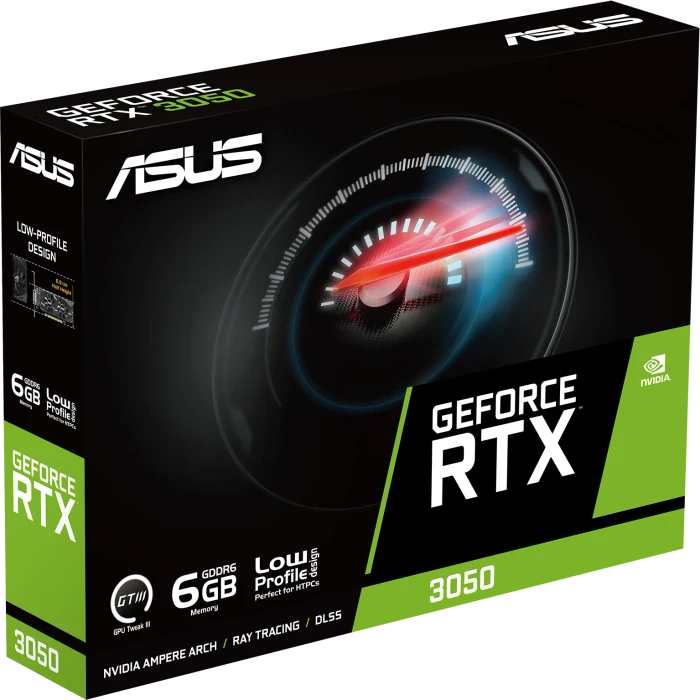 ASUS GeForce RTX 3050, RTX3050-6G-LP-BRK, 6GB GDDR6, DVI, HDMI, DP