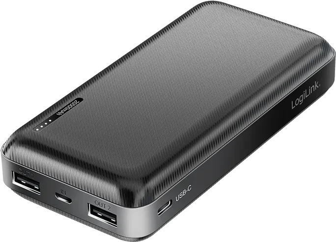 LogiLink Powerbank 20000mAh 2x USB-A, 1x USB-C schwarz