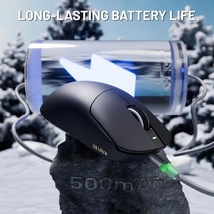 Attack Shark X8 Ultra 8KHz Tri-mode Wireless Gaming Mouse, schwarz, USB/Bluetooth