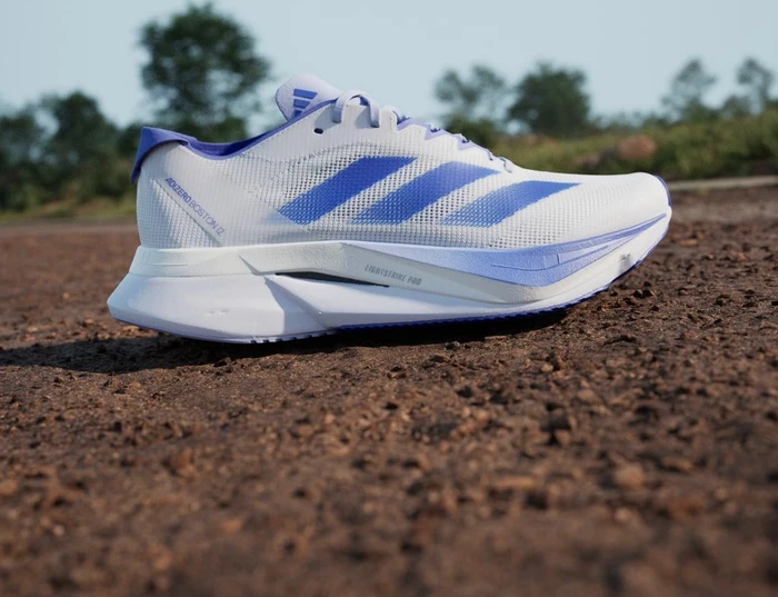 adidas Adizero Boston 12 cloud white/lucid blue/cobalt blue (Damen)