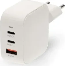 Nedis Netzladegerät 70 W GaN PD3.0 Schnellladefunktion 1x USB-A / 2x USB-C weiß