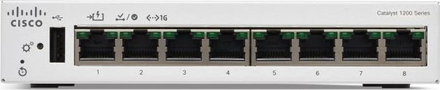 Cisco Catalyst 1200 Desktop Gigabit Managed Switch, 8x RJ-45, PoE PD