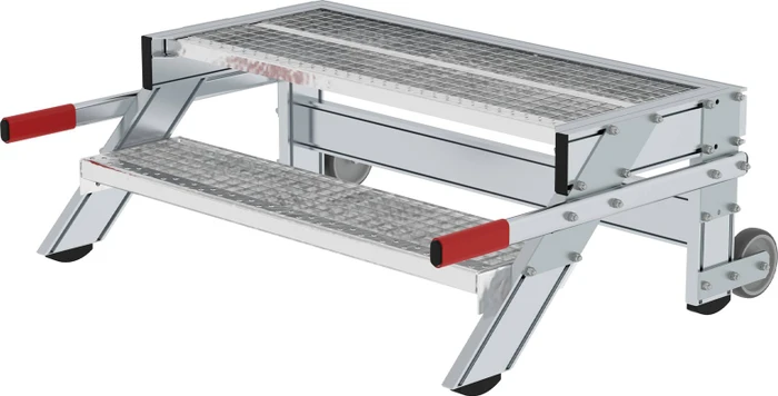 Günzburger Steigtechnik Alu/Stahl Treppenpodest 1000mm, 2 Stufen