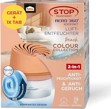 Pattex Aero360° Trockenmittel-Luftentfeuchter inkl. Tab Pfirsich