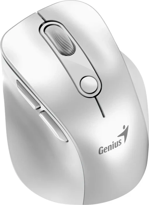 Genius Ergo 9000S Pro Wireless Bluetooth Rechargeable Mini Ergo Silent Mouse, Pearl White, USB/Bluetooth