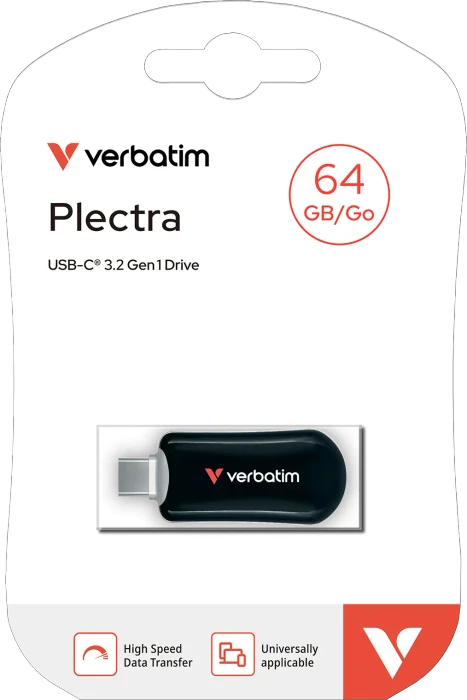 Verbatim Plectra 64GB schwarz, USB-C, USB 3.2 Gen 1×1