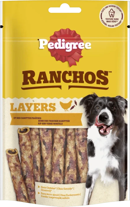Pedigree Ranchos, Layers, mit Huhn & Karotten, 60g