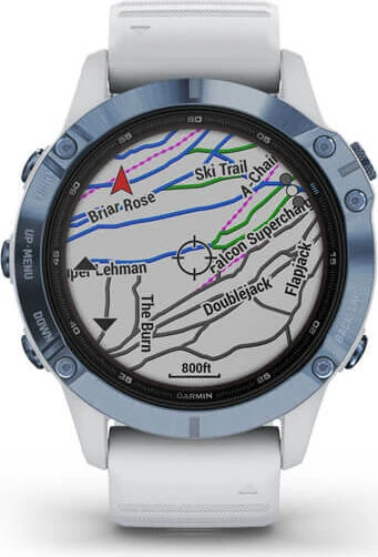 Garmin Fenix 6 Pro Solar mineral blue titanium/whitestone