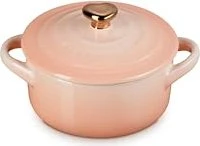 Le Creuset Mini-Cocotte Topf mit goldenem Herzknauf 250ml peche