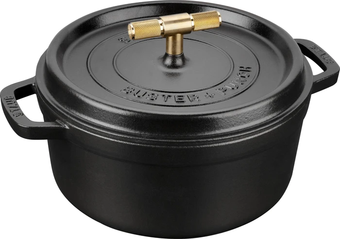 Zwilling Staub Cocotte Buster+Punch Schmortopf rund 24cm 3.8l schwarz