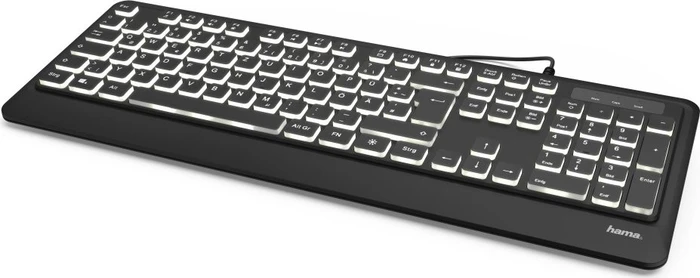 Hama KC-550 beleuchtete Tastatur, schwarz, USB, DE