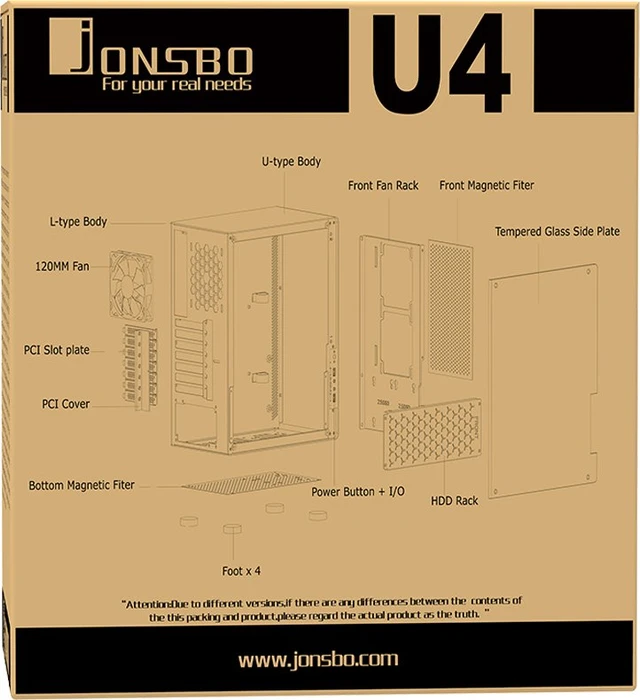 Jonsbo U4, weiß, Glasfenster