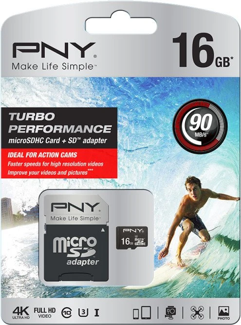 PNY Turbo Performance R90/W40 16GB Kit, UHS-I U3, Class 10