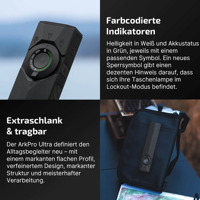 OLight ArkPro EDC Ultra Taschenlampe onyx/phantom drive
