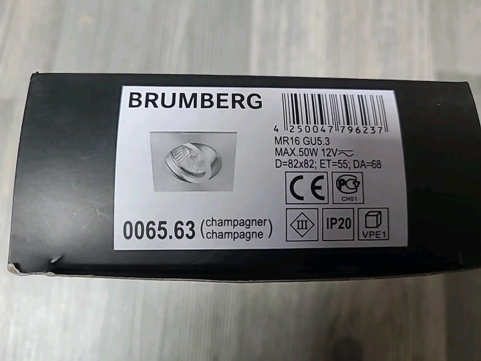 Brumberg GX5.3 Niedervolt Einbauleuchte eckig (0065)