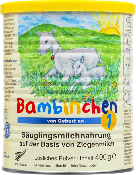 Blauer Planet Bambinchen Anfangsmilch 1 Pulver auf Ziegenmilchbasis, 400g