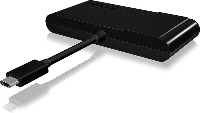 RaidSonic Icy Box IB-DK403-C USB 3.0 auf VGA/HDMI/Gb LAN Multiport Adapter, schwarz