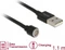 DeLOCK Magnetisches USB Daten- und Ladekabel, USB-A auf Magnetanschluss Buchse, Adapterkabel, 1.1m Vorschaubild