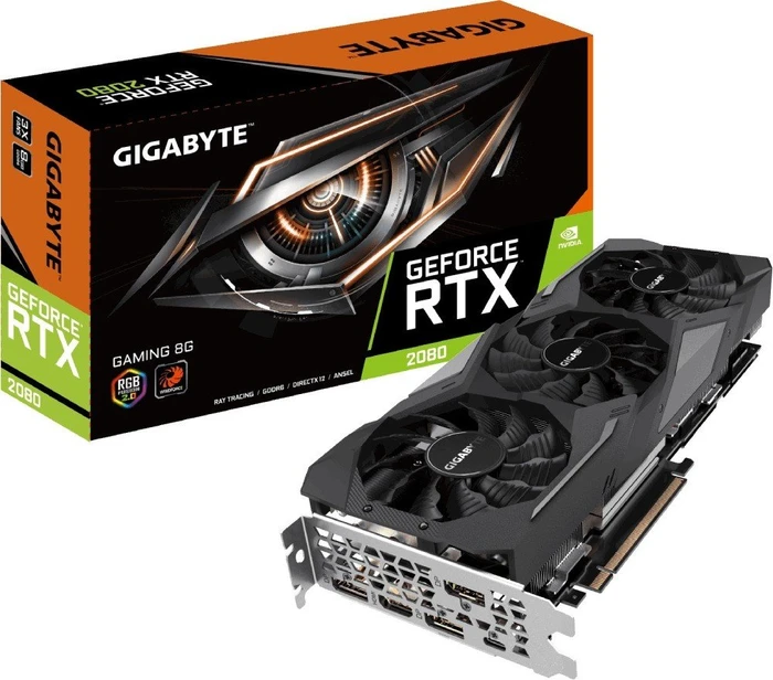 GIGABYTE GeForce RTX 2080 Gaming 8G, 8GB GDDR6, HDMI, USB-C, 3x DP