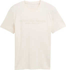 Tom Tailor Basic mit Logo-Print T-Shirt kurzarm macaroon cream (Herren)