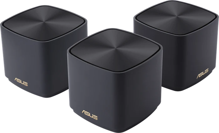 ASUS ZenWiFi AX Mini XD4 Plus, AX1800, schwarz, Router und 2x Repeater Set, 3er-Bundle