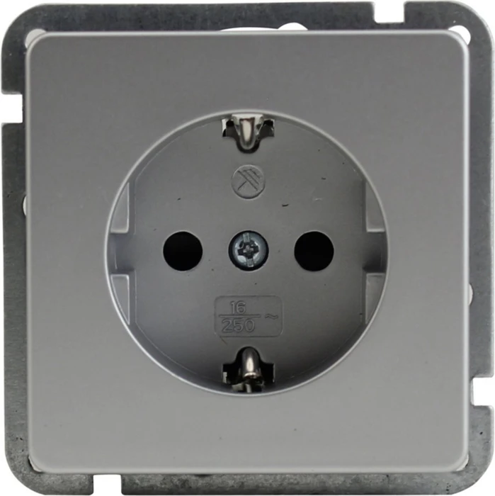 uniTEC MONTREAL Serie 503 Steckdose mit Kindersicherung, silber