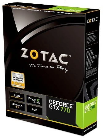 Zotac GeForce GTX 770, 2GB GDDR5, 2x DVI, HDMI, DP