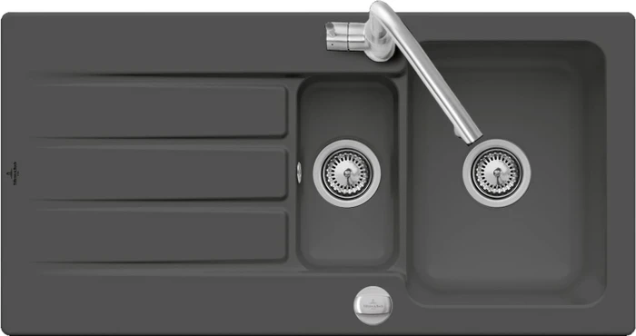 Villeroy & Boch Architectura 60 XR Einbau Becken reversibel mit Ablauffernbedienung graphite